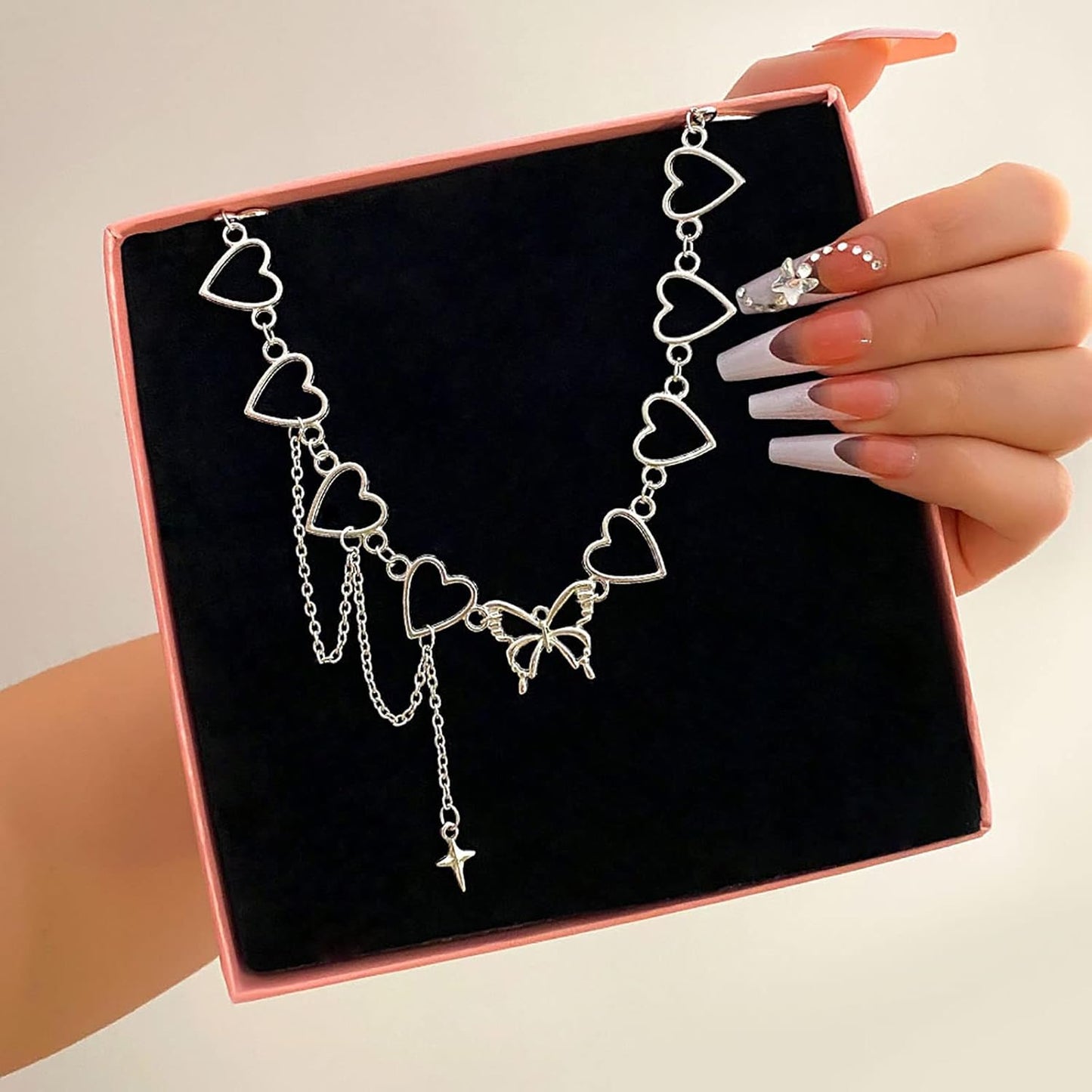 Hexagonal Crystal Column Chain Ring for Women – Fashion Party Jewelry