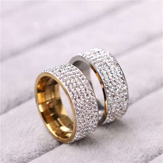 Gold Ice Out Hip Hop Ring – Unisex Rhinestone Bling Jewelry